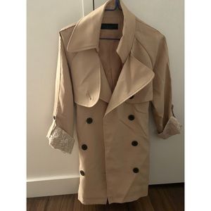 Light beige trench coat (Made in Korea)